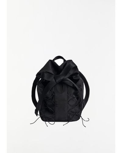 Simone Rocha Sporty Lace Up Military Backpack - Black