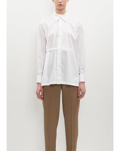 Issey Miyake Fastened Cotton Blend Shirt - White