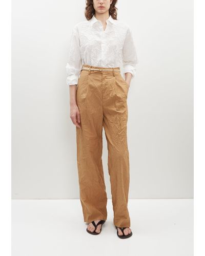 AURALEE Wrinkled Washed Finx Twill Pants - White