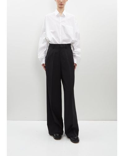 Junya Watanabe Tropical Wool Pleated Trousers - White