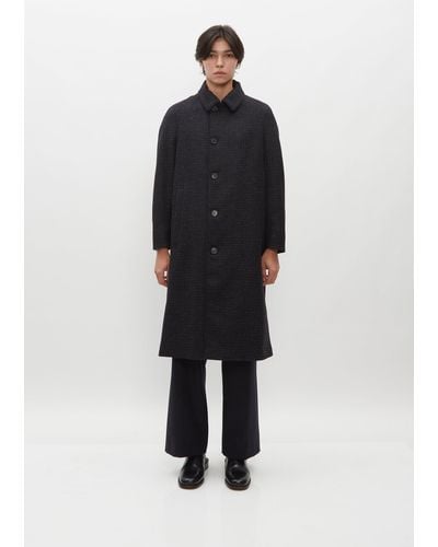 Stephan Schneider Collection Wool Grid Coat - Black
