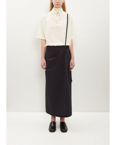Lemaire Light Wool Tailored Wrap Skirt - White