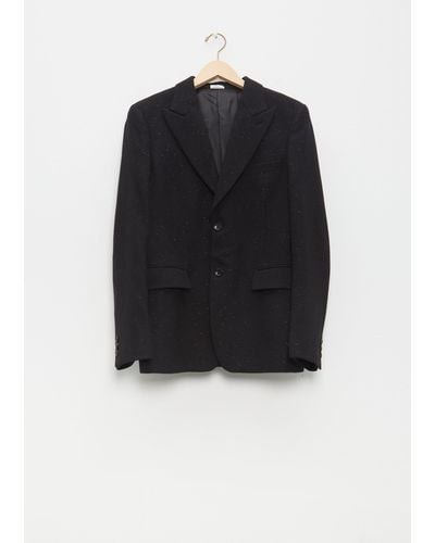 Comme des Garçons Wool Gabardine Crescent Yoke Blazer - Black