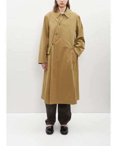 Lemaire Cotton Blend Asymmetrical Raincoat - Natural