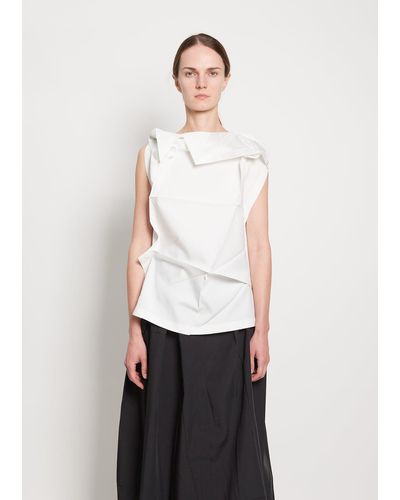 132 5. Issey Miyake Standard Folds Blouse - White