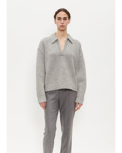 Maria McManus Split Sleeve Collar Cashmere Sweater - Gray