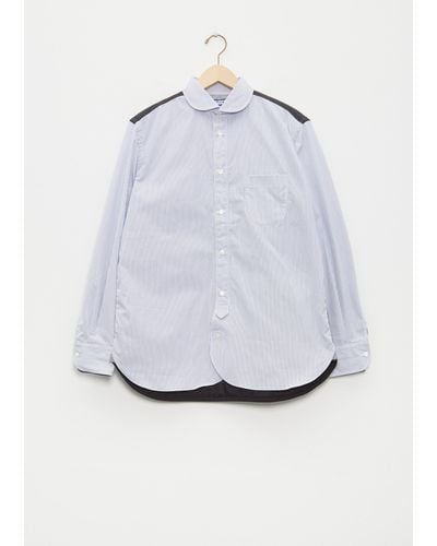 Junya Watanabe Cotton Broad Stripe X Nylon Ripstop Shirt - White