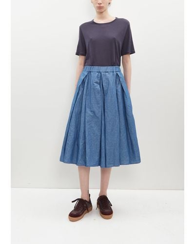 Apuntob Denim Full Skirt - Blue
