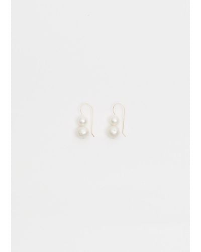 Sophie Buhai Gold Double Pearl Earrings - White
