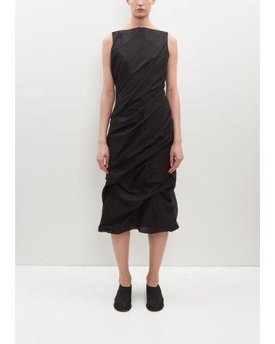 Issey Miyake Twining Draped Dress - Black