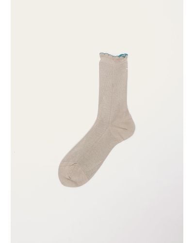 Antipast Organic Plain Knitted Socks - White