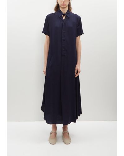 Y's Yohji Yamamoto Half Sleeve Shirt Dress - Blue