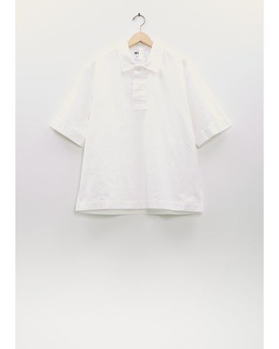 MHL by Margaret Howell Offset Placket Polo - White