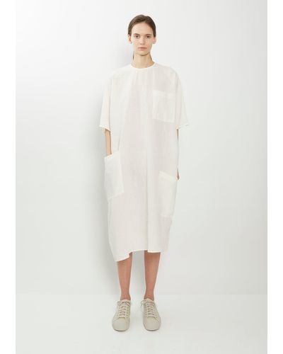 Sofie D'Hoore Denver Patched Pocket Linen Dress - White