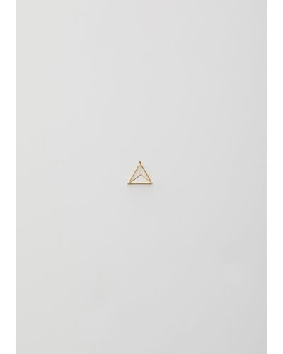 Shihara 3d Diamond Triangle Earrings 02 15mm - White