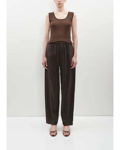 Lemaire Silk Blend Relaxed Trousers - Brown