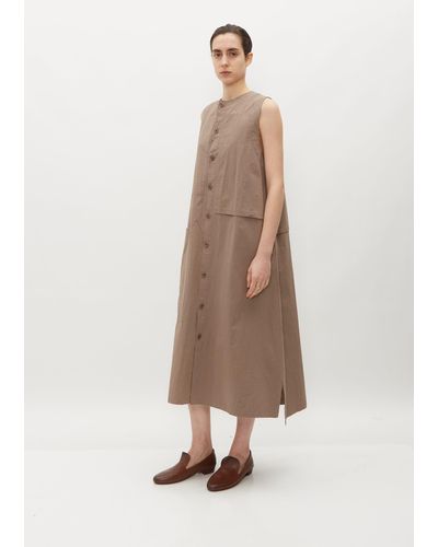 Y's Yohji Yamamoto Patched Cotton Dress - Natural