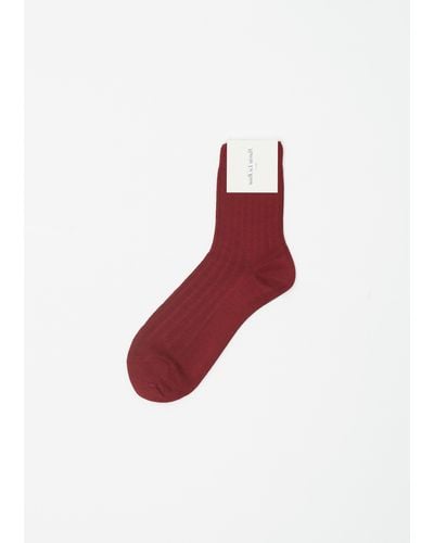 Maria La Rosa English Pointelle Socks - Red