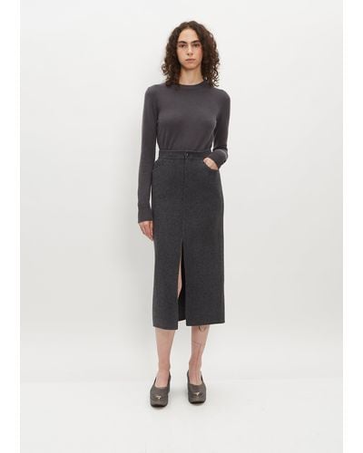 Dusan Front Slit Skirt - Grey