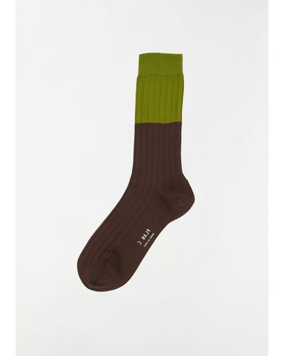 Plan C Bi-color Short Socks - Multicolour