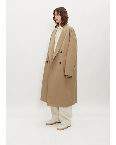 Lemaire Wrap Collar Cotton Trench - Natural