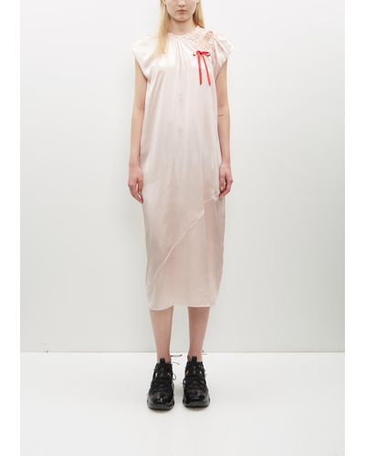 Simone Rocha Sack Dress W/ Shoulder Bite - Natural