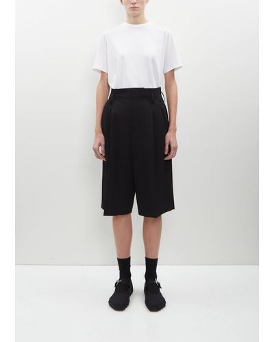 Y's Yohji Yamamoto Pleated Wool Shorts - Multicolour