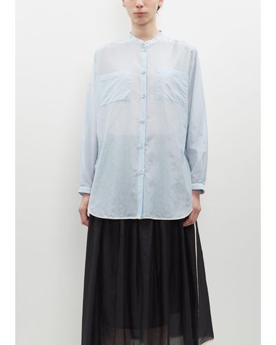 Sara Lanzi Cotton Silk Voile Oversized Shirt - White