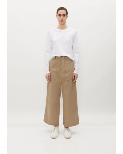 Y's Yohji Yamamoto Long Straight Cotton Pants - White