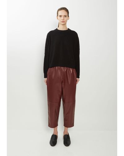 Dusan Leather Carrot Trousers - Red