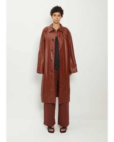 Lemaire Belted Cotton Raincoat - Red