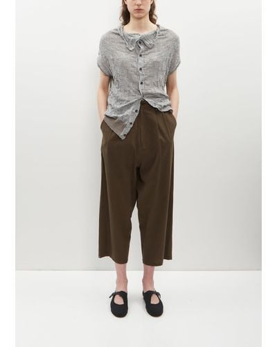Y's Yohji Yamamoto Tapered Cotton-flax Pants - Multicolor