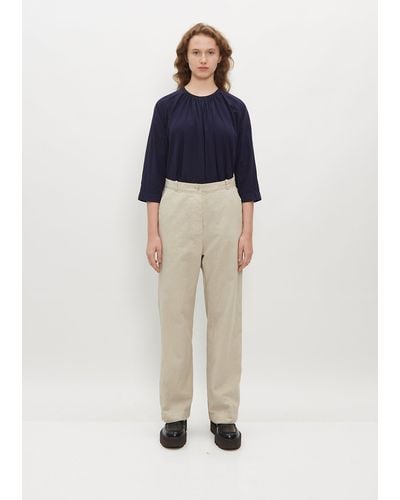 Casey Casey Washed Cotton Twill Pant - Blue