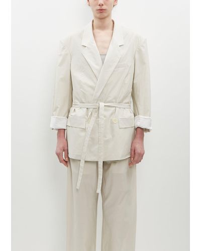 Lemaire Light Tailored Belted Jacket - White