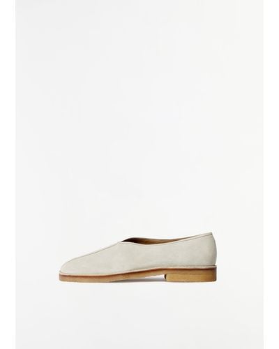Lemaire Suede Piped Crepe Slippers - White