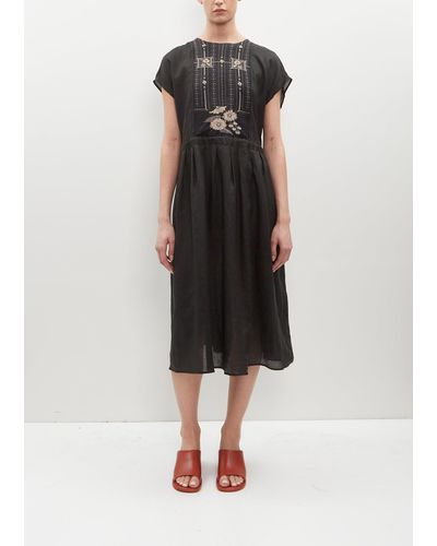 Antipast Flower Embroidery Dress - Black/black