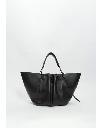 Dries Van Noten Leather Tote Handbag - Black