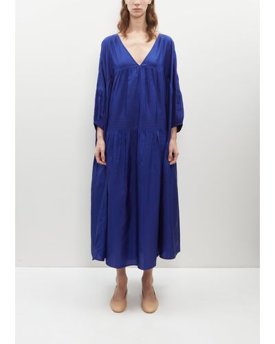 Anaak Airi Silk Habotai Maxi Dress - Blue