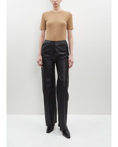Totême Panelled Leather Trousers - Black