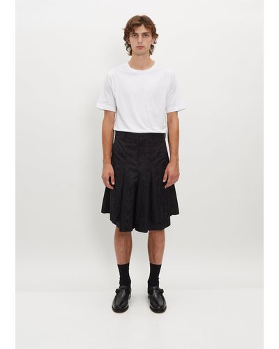 Comme des Garçons Nylon Jacquard Moire Shorts - Black