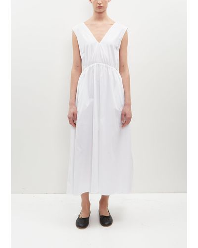 Maria McManus Cotton Drawstring Cut Out Dress - White