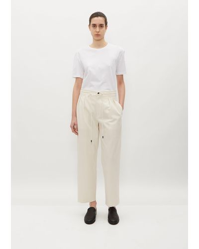 Maria McManus Pleat Front Organic Cotton Drawstring Trouser - White