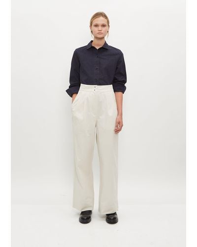 MHL by Margaret Howell Pleated Wide Leg Trouser - Blue