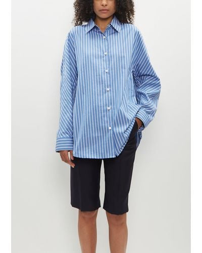 Dries Van Noten Casio Striped Cotton Shirt - Blue