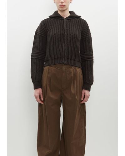 Lemaire Chunky Cardigan With Snaps - Brown