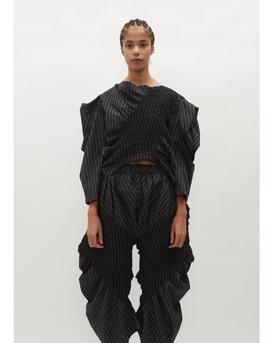 Issey Miyake Contraction Blouse - Black