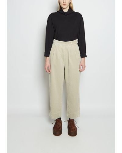 MHL by Margaret Howell Cotton Corduroy Side Closure Trouser - White