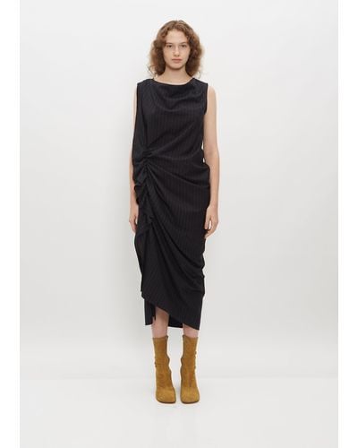 Dries Van Noten Dinam Wool Pinstripe Dress - Black