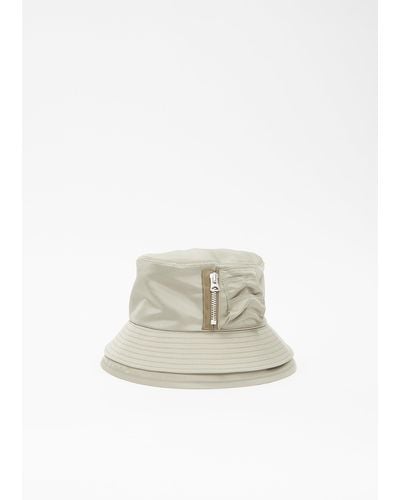 Sacai Pocket Double Brim Hat - Light Khaki - White