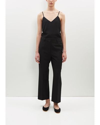 Totême Straight Cropped Trousers - Black